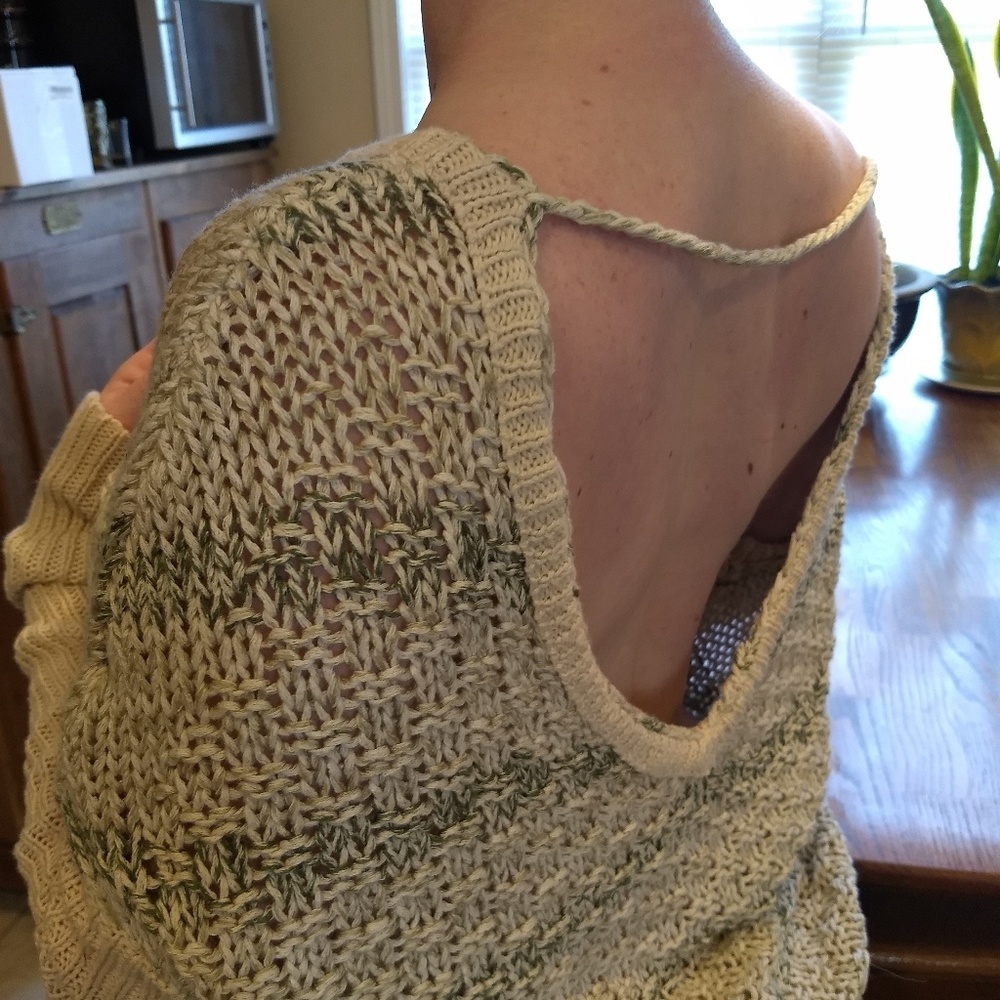 Free People V-Backed Slouch Knit Sweater.